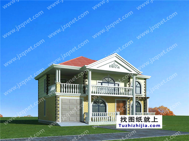 186平方米二層自建別墅設(shè)計(jì)施工圖紙及外觀效果圖，15x13米