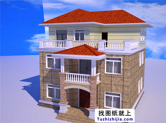 140平方米三層別墅設(shè)計(jì)圖紙，帶屋頂花園