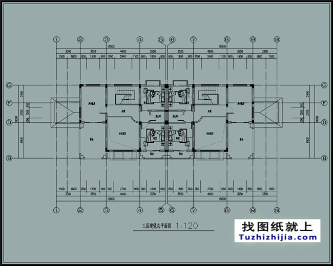 148平方米新農(nóng)村復式框架三層雙拼歐式別墅設計圖紙,15米x10米