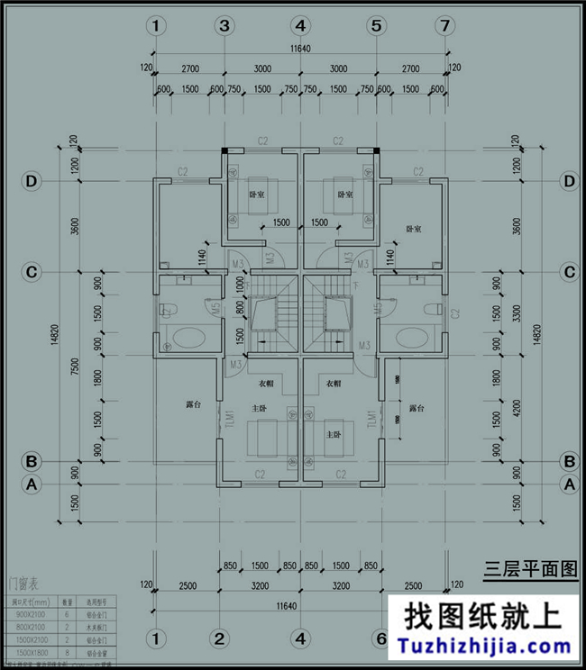 175平方米歐式三層雙拼別墅設(shè)計(jì)施工圖紙及效果圖，12x13米