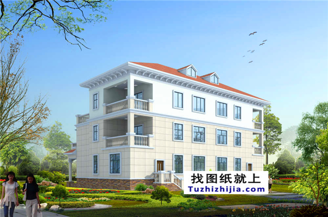 275平方米新農(nóng)村雙拼樓中樓戶型別墅設(shè)計(jì)圖紙及效果圖,21X14米