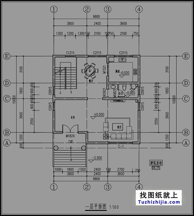 100平方米自建三層半別墅設(shè)計(jì)圖紙