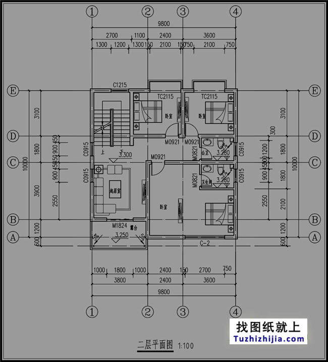 100平方米自建三層半別墅設(shè)計(jì)圖紙
