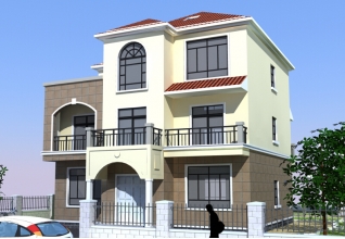 140平方米新農(nóng)村三層樓房建筑設(shè)計圖帶外觀圖12X13米