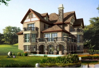 270平方米福建地區(qū)地中海風(fēng)格三層別墅設(shè)計CAD圖紙帶效果圖18x16米