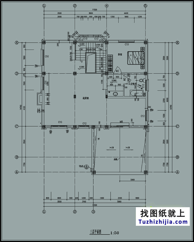 160平方米三層帶車庫(kù)別墅設(shè)計(jì)CAD圖紙及效果圖,12X15米