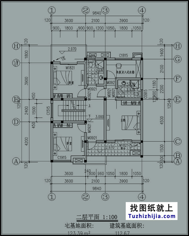 130平方米新農(nóng)村三層施工建筑設(shè)計(jì)圖紙及效果圖,10X13米