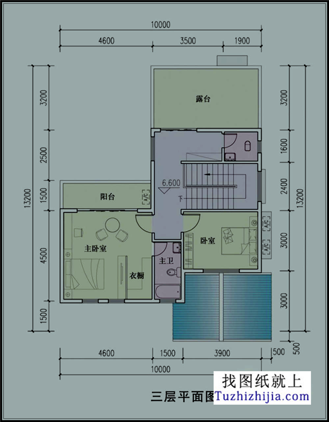 150平方米徽派新農(nóng)村三層別墅建筑設計圖紙帶外觀,10X15米