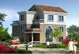 120平方米農(nóng)村漂亮三層別墅施工設(shè)計(jì)建筑圖紙12x11米