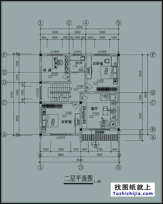 90平方米徽派風格三層別墅施工建筑設(shè)計圖紙大全,9x10米