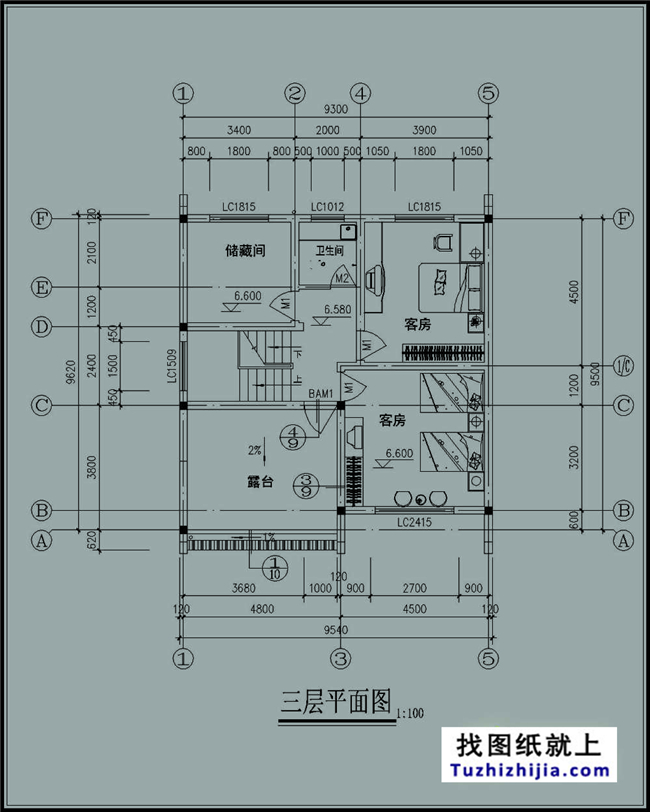 90平方米徽派風格三層別墅施工建筑設(shè)計圖紙大全,9x10米