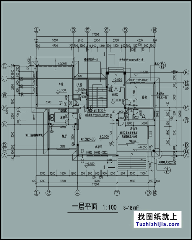 220平方米帶地下室的農(nóng)村三層別墅建筑設(shè)計(jì)圖紙帶外觀,17x13米