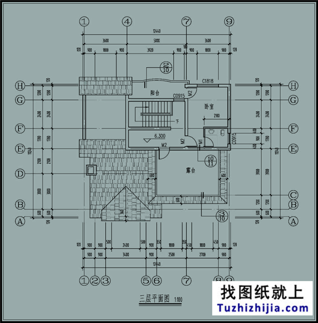 120平方米新農(nóng)村全套三層別墅設(shè)計(jì)圖紙及外觀圖,12X11米