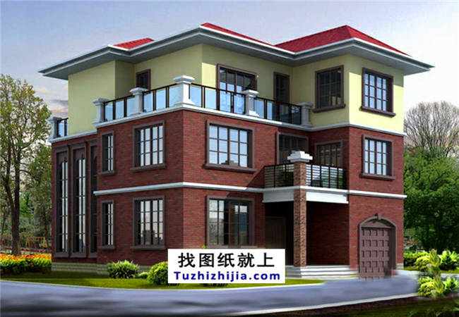 200平方米端莊大氣辦公別墅三層房屋設(shè)計(jì)圖紙帶外觀效果圖,13x15米