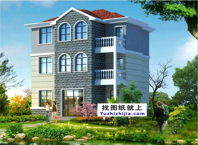 100平方米新農(nóng)村三層別墅CAD設(shè)計圖紙,10X10米