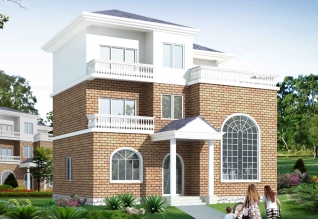 120平方米湖南新農(nóng)村三層別墅設(shè)計圖紙帶效果圖11x11米