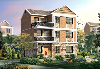 100平方米地中海風(fēng)格農(nóng)村三層別墅建筑設(shè)計(jì)圖紙10X10米