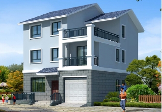 120平方米福建帶車庫的新農(nóng)村三層自建別墅設(shè)計(jì)圖11x11米