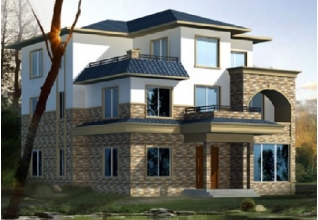 180平方米三層別墅戶型設(shè)計圖紙及效果圖，13x16米