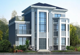 新農(nóng)村三層房屋施工圖紙及效果圖12X12米140平方米