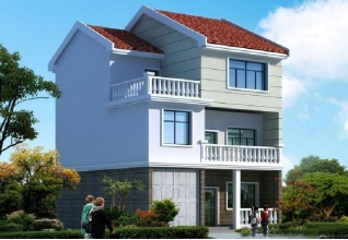 湖南新農(nóng)村三層小別墅設(shè)計圖紙，100平方米，尺寸可定制