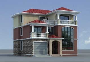 預(yù)算30萬左右的新農(nóng)村三層別墅設(shè)計(jì)圖及效果圖，帶車庫(kù)