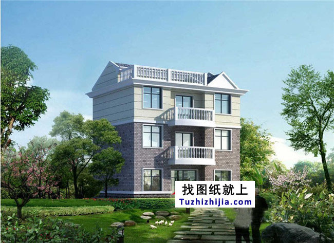 占地100平新農(nóng)村三層房屋設(shè)計圖紙及效果圖