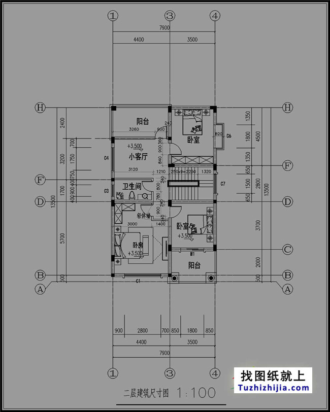 地中海風(fēng)格三層別墅設(shè)計圖紙，帶外觀效果圖