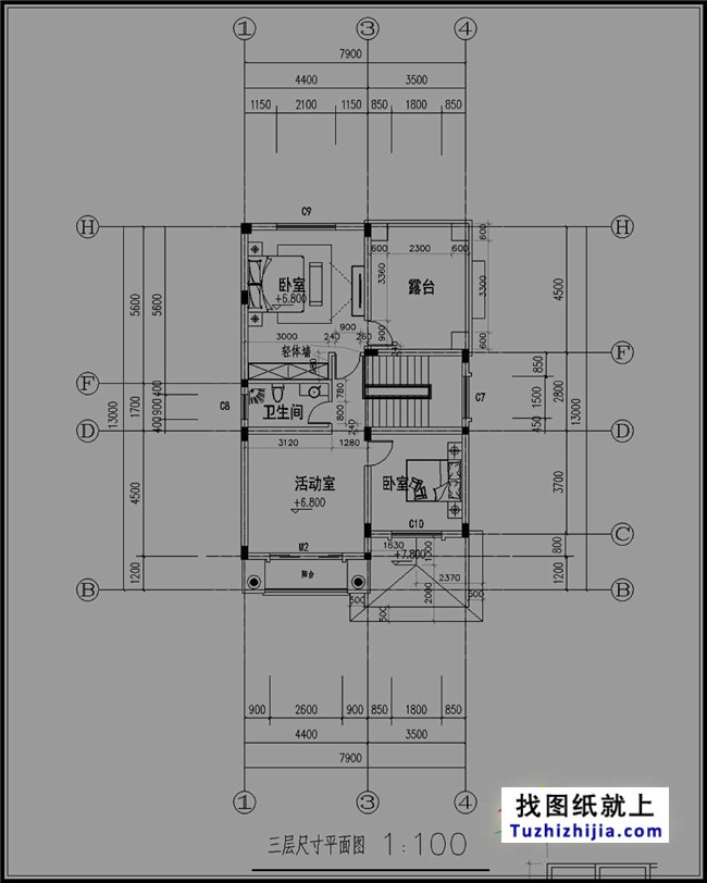 地中海風(fēng)格三層別墅設(shè)計圖紙，帶外觀效果圖