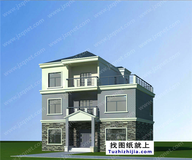 125平方米新農(nóng)村三層自建別墅施工設(shè)計圖，13x10米