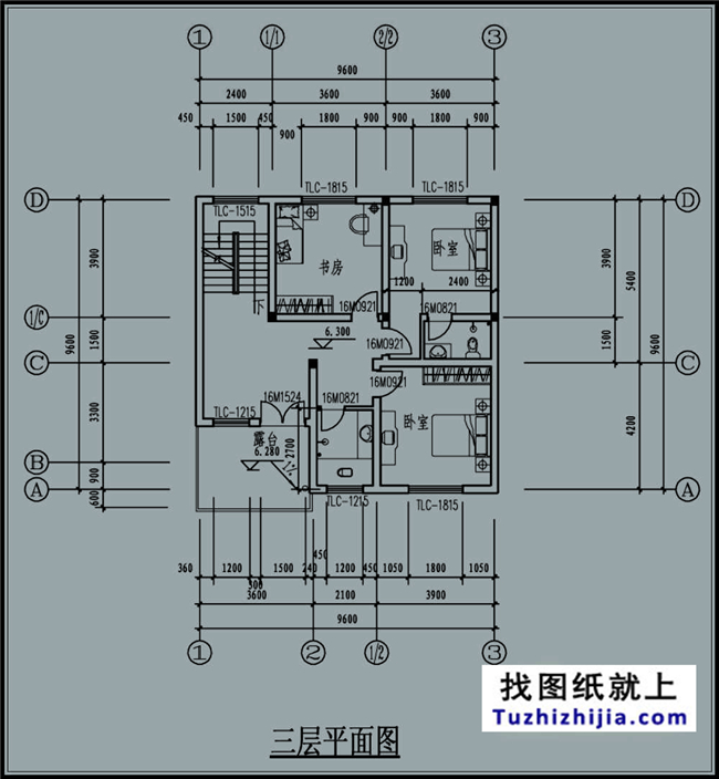 100平方米地中海風格農(nóng)村三層別墅建筑設(shè)計圖紙,10X10米