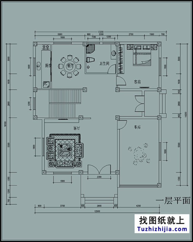 180平方米三層別墅戶型設(shè)計(jì)圖紙及效果圖，13x16米