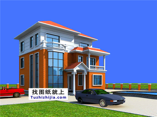 120平方米農(nóng)村現(xiàn)代大氣的三層別墅設計施工圖紙大全,12x11米