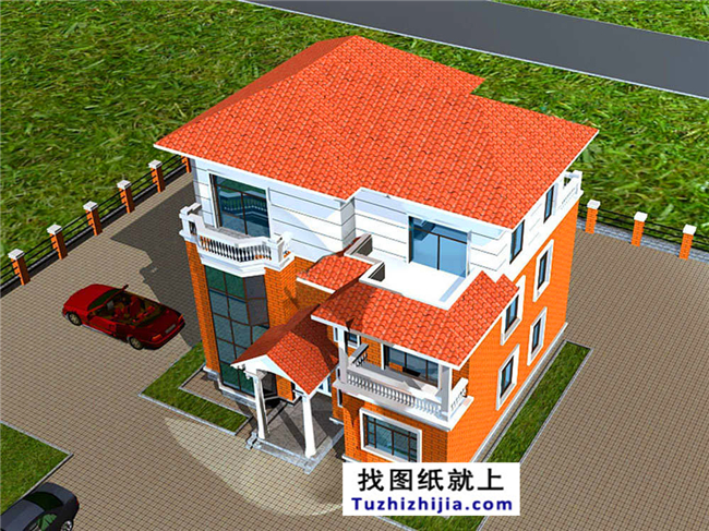 120平方米農(nóng)村現(xiàn)代大氣的三層別墅設計施工圖紙大全,12x11米