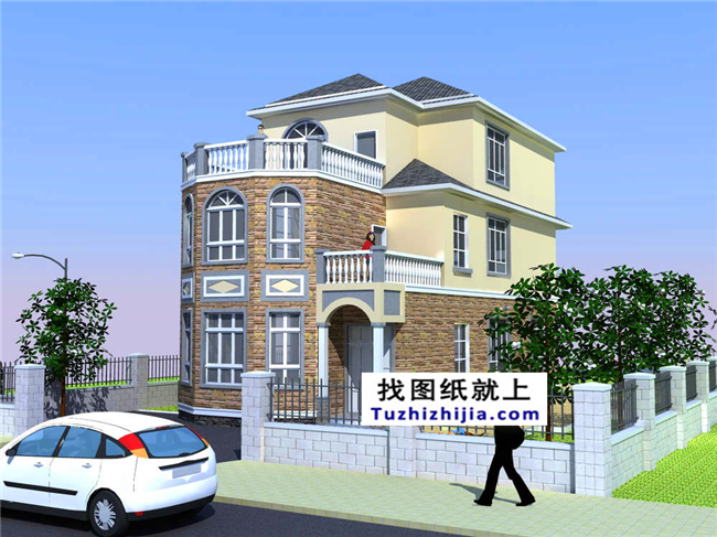 110平方米農(nóng)村三層別墅設(shè)計(jì)施工建筑圖紙,16X7米