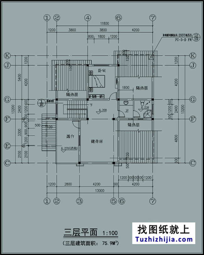 180平方米農(nóng)村三層別墅建筑設(shè)計(jì)圖及外觀圖，13x14米