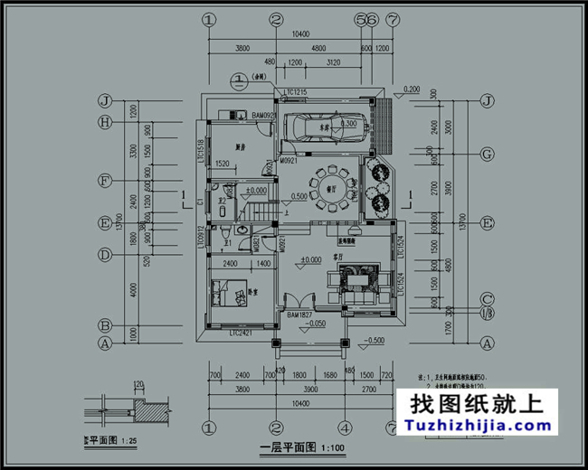 造價：26萬左右新農(nóng)村帶閣樓的三層別墅施工圖紙,10*14米120平方米