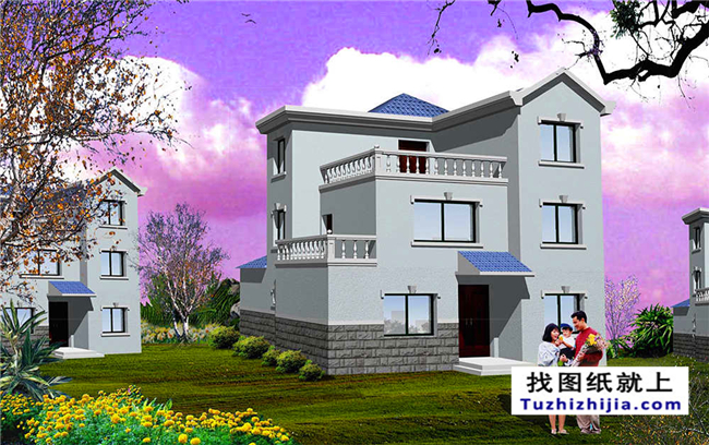 造價：20萬,新農(nóng)村簡單實用的三層自建別墅設計圖,10X10米100平方米