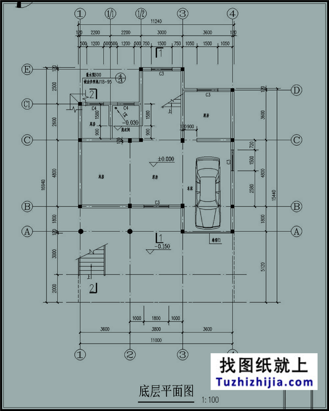 造價:28萬,135平方米農(nóng)村三層別墅設(shè)計圖帶外觀，11x12米