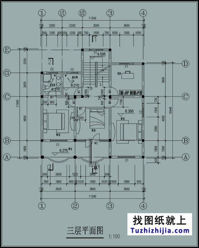 造價:28萬,135平方米農(nóng)村三層別墅設(shè)計圖帶外觀，11x12米