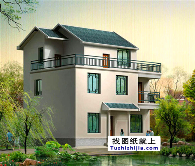 造價:20萬,100平方米新農(nóng)村別墅設計圖及效果圖,10X10米