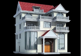 預(yù)算40萬左右的樓中樓三層別墅設(shè)計圖紙及效果圖