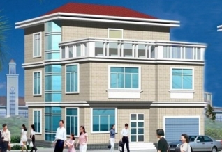 浙江新農(nóng)村110平方米別墅建筑設(shè)計(jì)圖紙帶外觀效果圖