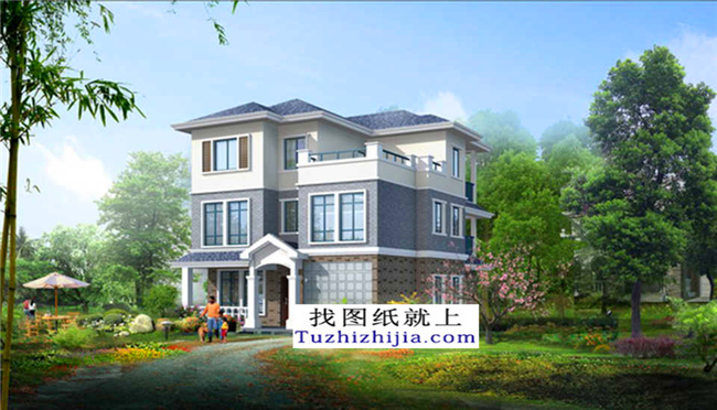 農(nóng)村實(shí)用漂亮的三層別墅設(shè)計(jì)施工圖紙及效果圖