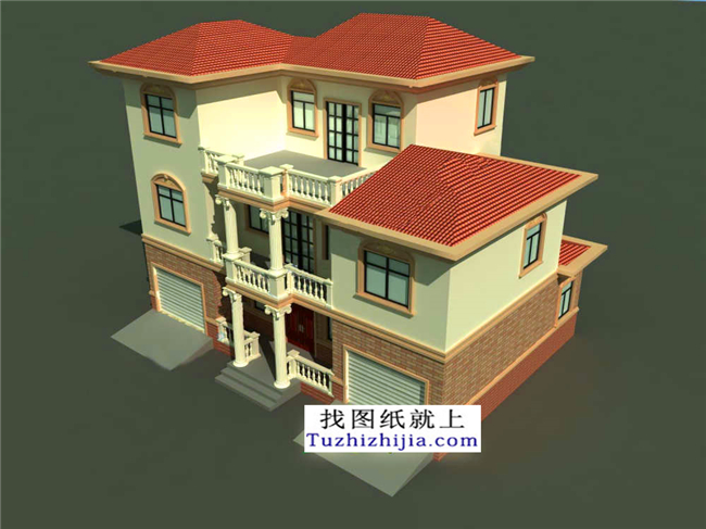 預(yù)算造價20多萬的新農(nóng)村三層施工設(shè)計圖紙及外觀效果圖