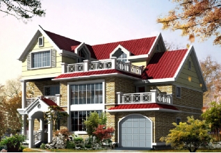 造價(jià)20多萬帶閣樓的二層半房屋設(shè)計(jì)圖紙及外觀效果圖