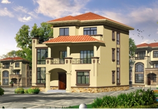 帶閣樓的三層別墅房屋設(shè)計(jì)圖紙及效果圖