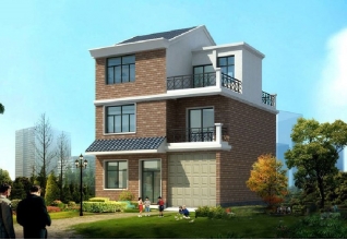 90平方米新農(nóng)村帶車(chē)庫(kù)三層房屋別墅設(shè)計(jì)圖紙及效果圖