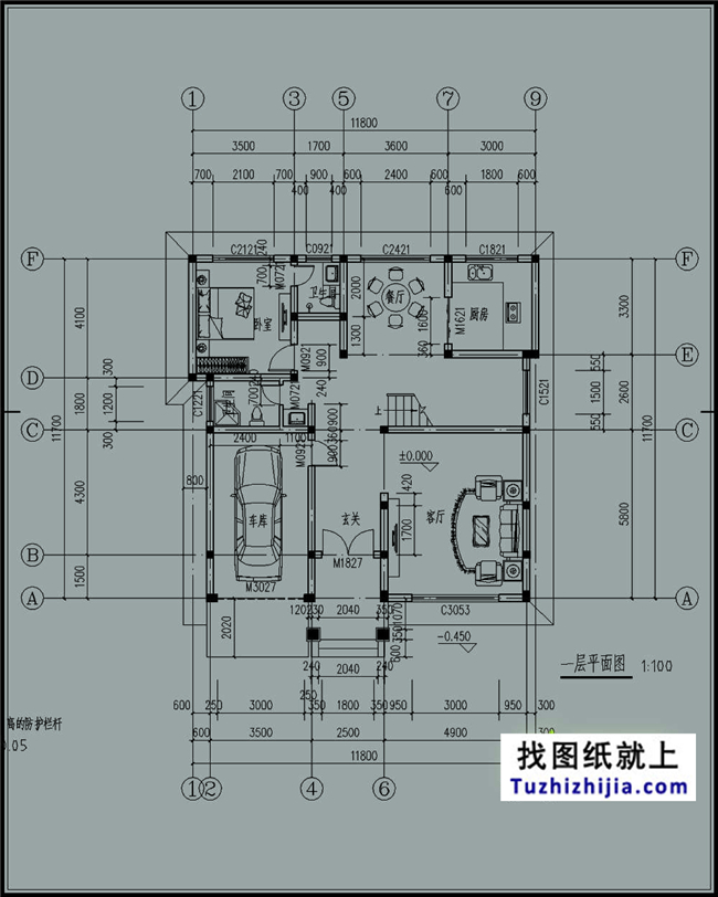 140平方米新農(nóng)村三層別墅設(shè)計(jì)建筑圖紙及外觀效果圖，12x12米