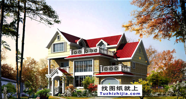 造價(jià)20多萬(wàn)帶閣樓的二層半房屋設(shè)計(jì)圖紙及外觀效果圖